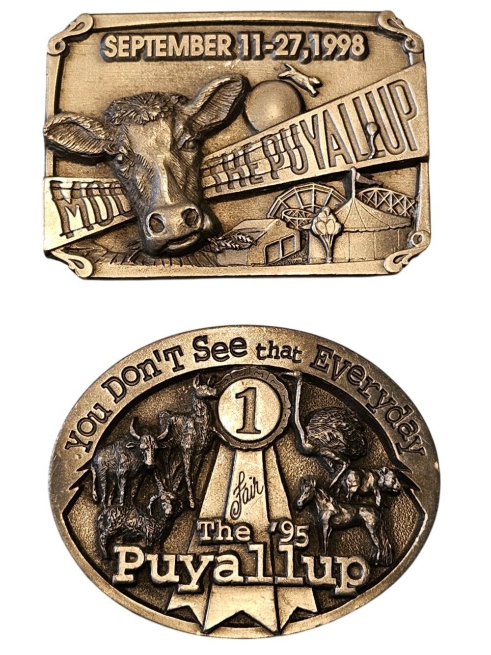 Siskiyou Belt Buckles Lot 2 Puyallup Fair 1995 1998 Limited Edition Numbered
